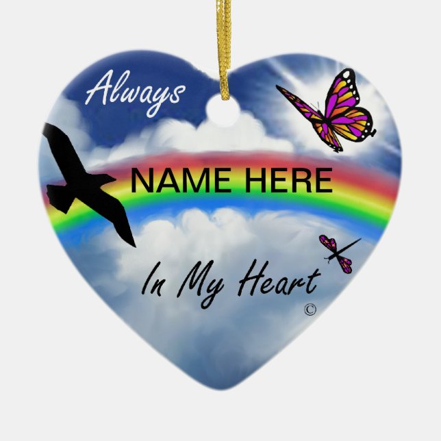 Always In My Heart Ceramic Tree Decoration (Front)