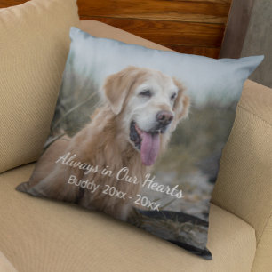 Always in My Heart Dog Photo Sympathy Memorial Cushion