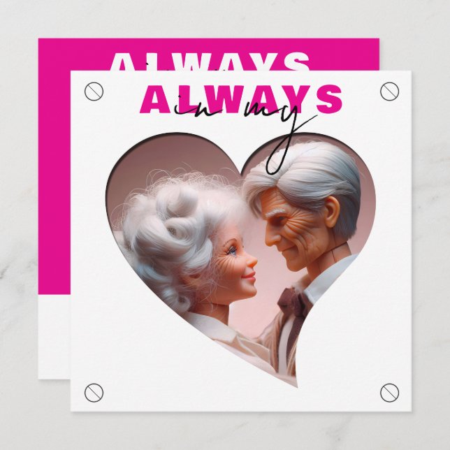 Always in my heart Valentine's Day  Holiday Card (Front/Back)