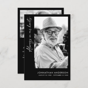 Always In Our Hearts 2-Photo Funeral/Memorial Thank You Card