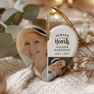 Always in Our Hearts 5 Photo Collage Memorial Ceramic Tree Decoration