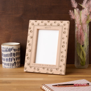 Always In Our Hearts Cute Cat Paws Pet Memorial Etched Frames
