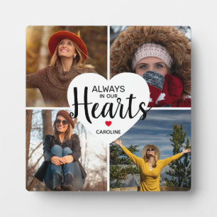 Always in our Hearts Memorial 4 Photo Collage Plaque