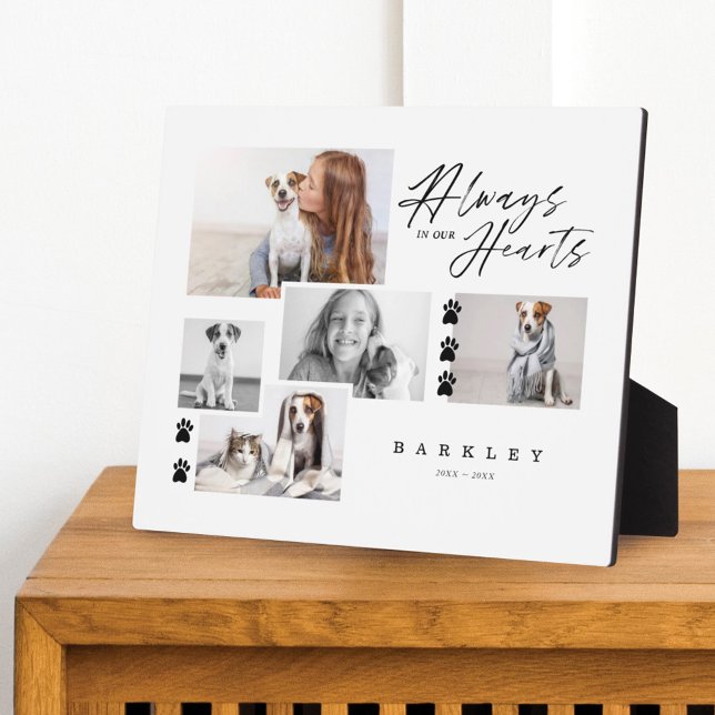 Always In Our Hearts Pet Photo Collage Memorial Plaque (Creator Uploaded)