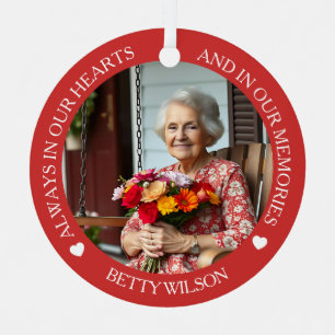 Always in our Hearts Photo & Poem Cardinal Metal Tree Decoration