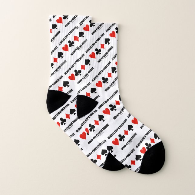 Always Keep A Poker Face When Playing Bridge Socks (Pair)