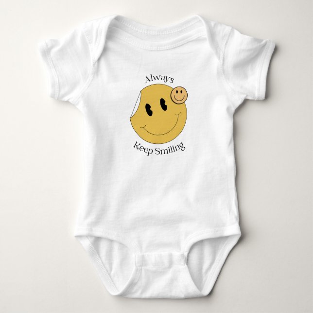 Always keep smiling  baby bodysuit (Front)