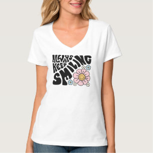 "Always Keep Smiling" Groovy 70s Font T-Shirt