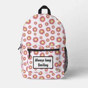 Always keep Smiling  Printed Backpack