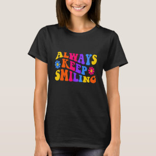Always Keep Smiling Retro 1970s Slang Psychedeli T-Shirt
