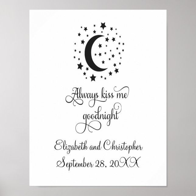 Always Kiss Me Good Night Wedding Gift Poster (Front)