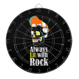 Always lit with rock dartboard