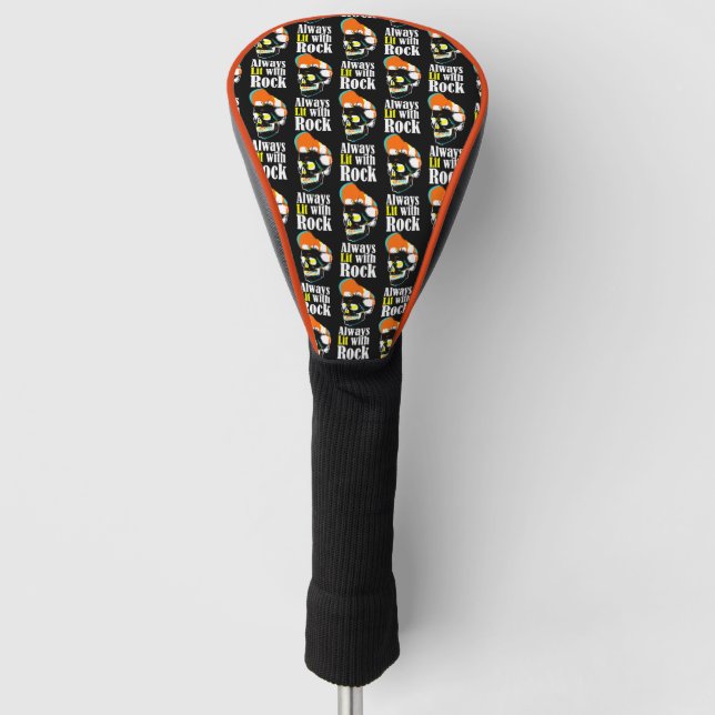 Always lit with rock golf head cover (Front)