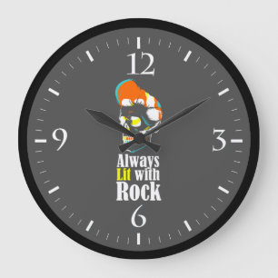 Always lit with rock large clock