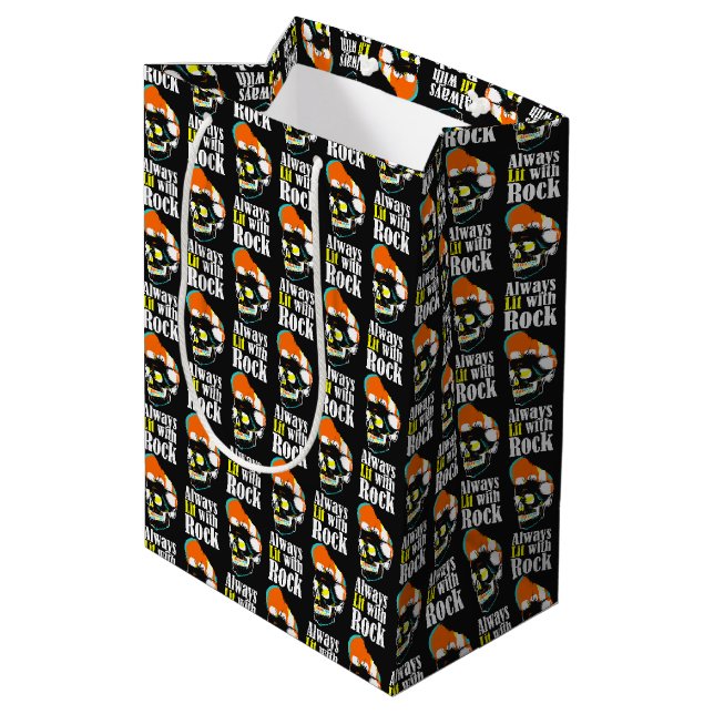 Always lit with rock medium gift bag (Back Angled)