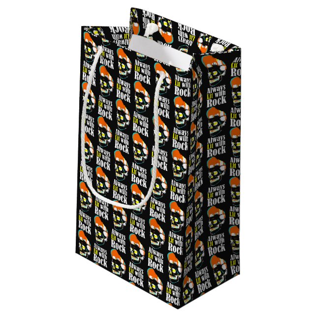 Always lit with rock small gift bag (Back Angled)