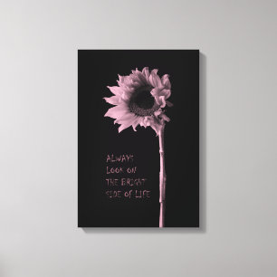 "Always Look on the Bright Side of Life" Sunflower Canvas Print