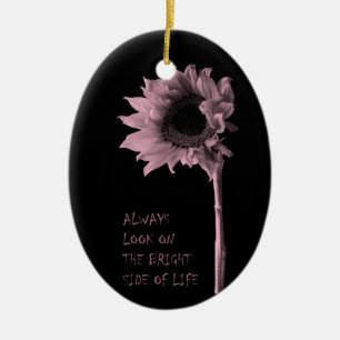"Always Look on the Bright Side of Life" Sunflower Ceramic Tree Decoration