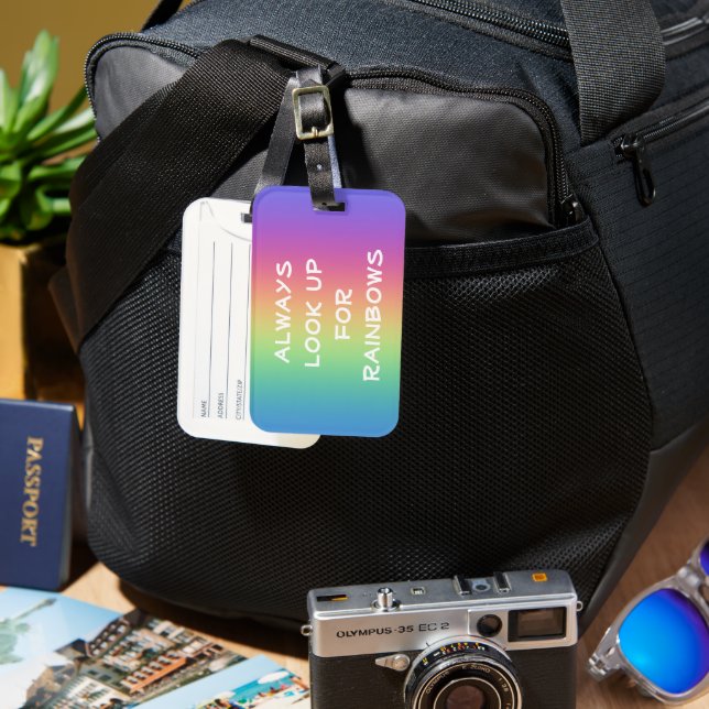Always Look Up for Rainbows Luggage Tag (Front & Back)