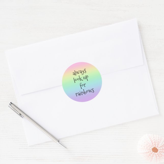 Always Look Up for Rainbows Sticker (Envelope)
