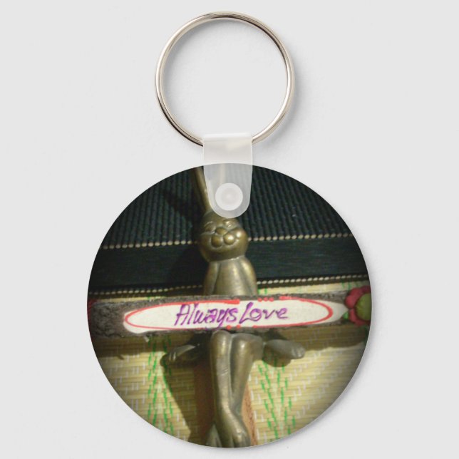 Always Love Inspirational Rabbit Art Print Design Key Ring (Front)