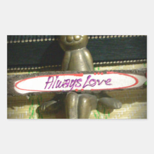 Always Love Inspirational Rabbit Art Print Design Rectangular Sticker