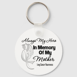 Always My Hero In Memory Mother - Lung Cancer Key Ring