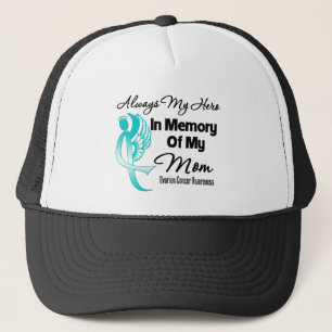 Always My Hero In Memory Mum - Ovarian Cancer Trucker Hat