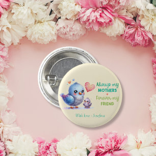 Always my Mother - Bird Mum & Baby 3 Cm Round Badge