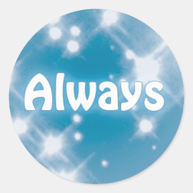 Always on a Blue Star Pattern Classic Round Sticker (Front)