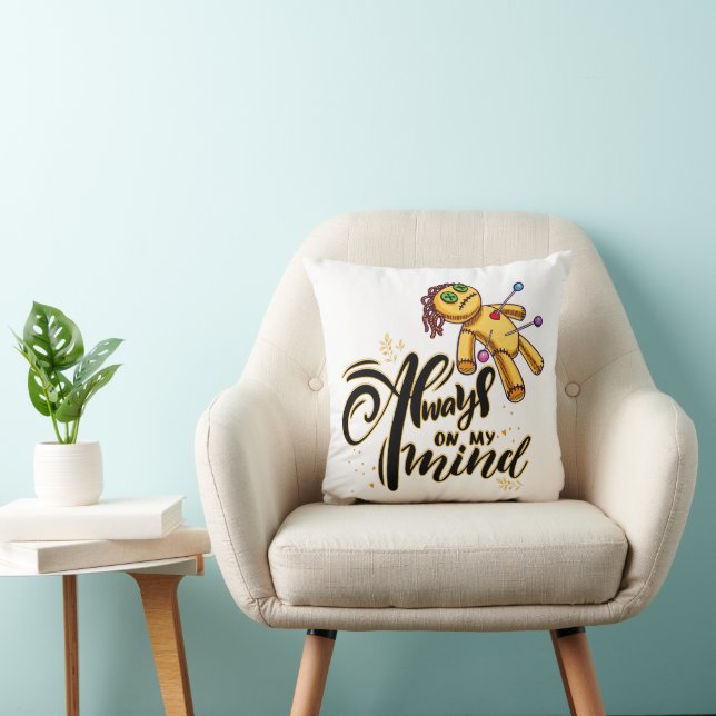 Always on My Mind Funny Halloween Voodoo Doll Cushion (Chair)