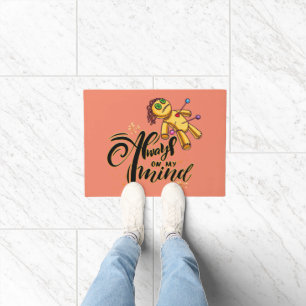 Always on My Mind Funny Halloween Voodoo Doll Doormat