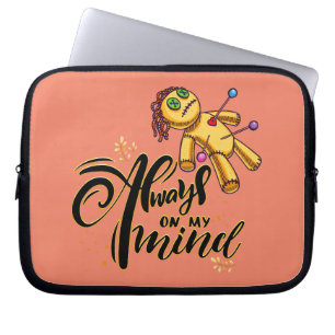 Always on My Mind Funny Halloween Voodoo Doll Laptop Sleeve