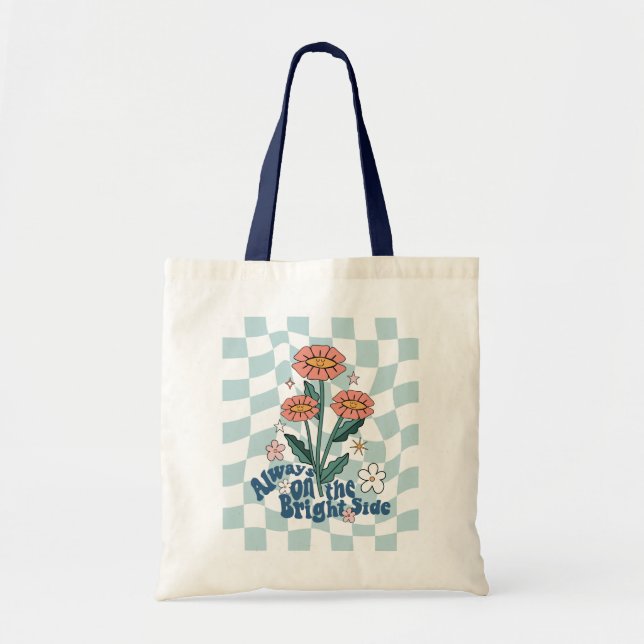 Always on the Bright Side Retro Tote Bag (Front)