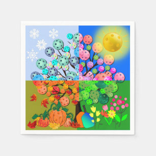 Always Pickleball Season Winter Spring Summer Fall Napkin