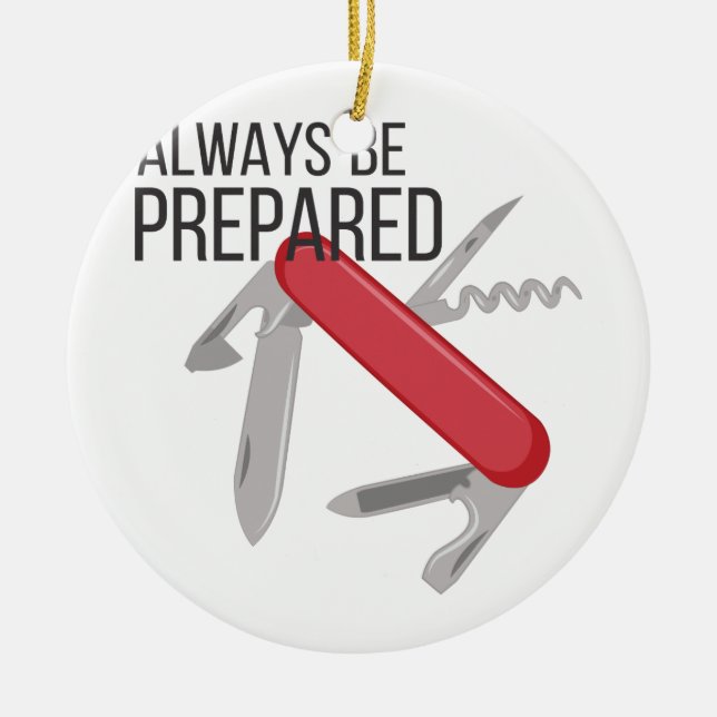 Always Prepared Ceramic Tree Decoration (Front)