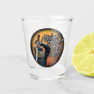 Always Protect Your Nuts - funny ninja squirrel Shot Glass