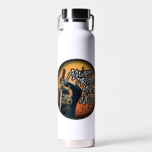 Always Protect Your Nuts - funny ninja squirrel Water Bottle