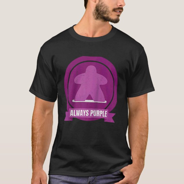 Always Purple Meeple Board Game for Gamers Raglan T-Shirt (Front)