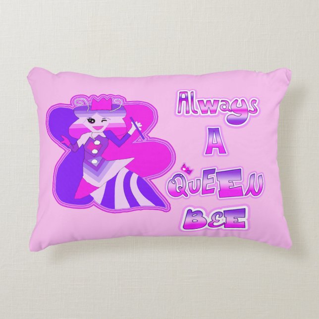 Always queen bee baby pink decorative cushion (Front)