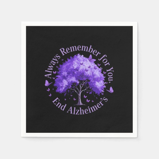 Always Remember: For You, End Alzheimer's  Napkin (Front)