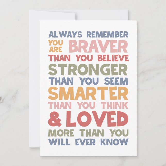 Always Remember You Are Braver Holiday Card (Front)