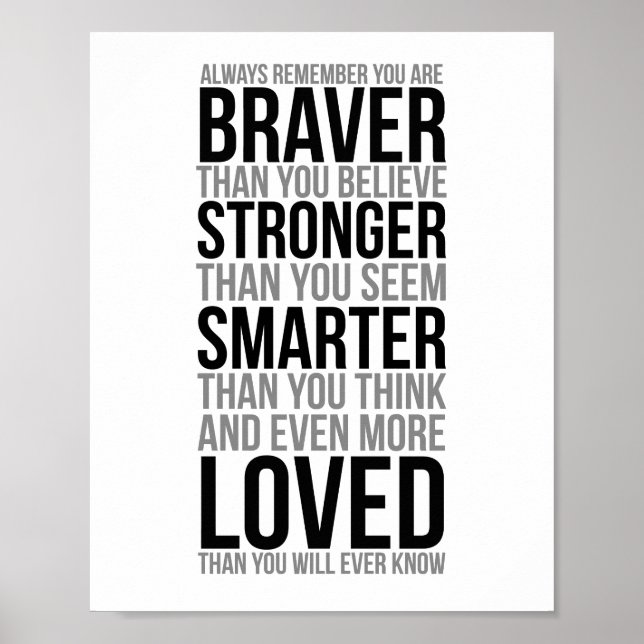 Always Remember You Are Braver Poster (Front)