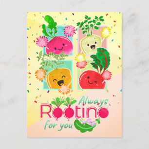 Always Rooting for You   Motivational Quote Pun Postcard