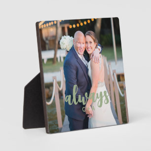 Always Script Overlay Personalised Couples Photo Plaque