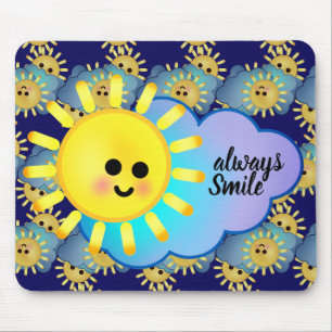 Always Smile Cute Sunshine Kawaii Motivational Fun Mouse Pad