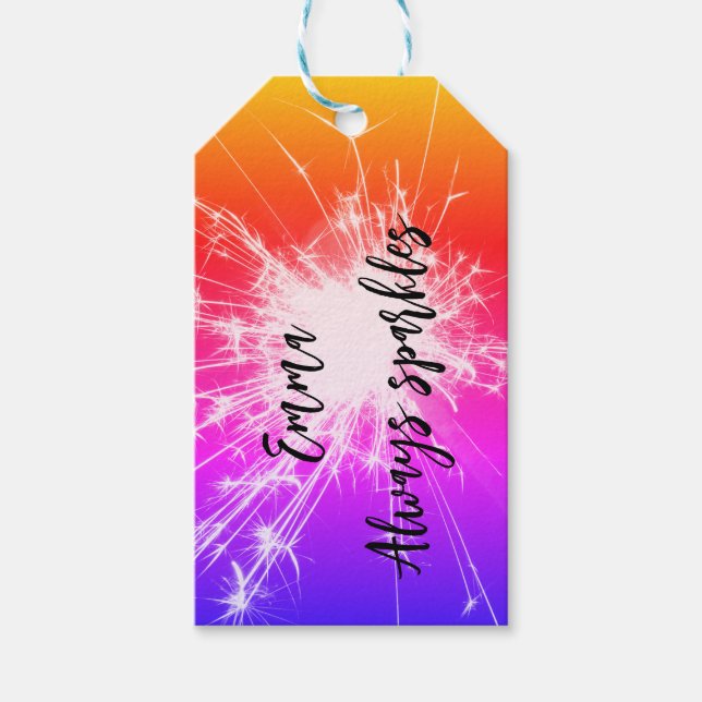 always sparkle pink purple orange Gift Tag (Front)