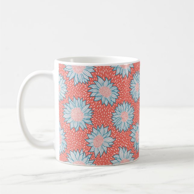 Always sunflowers red coffee mug (Left)