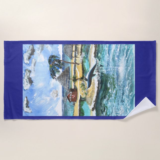 Always Swim With A Buddy Beach Towel (Front)