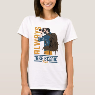 Always Take Scenic Route Camping and Adventure T-Shirt